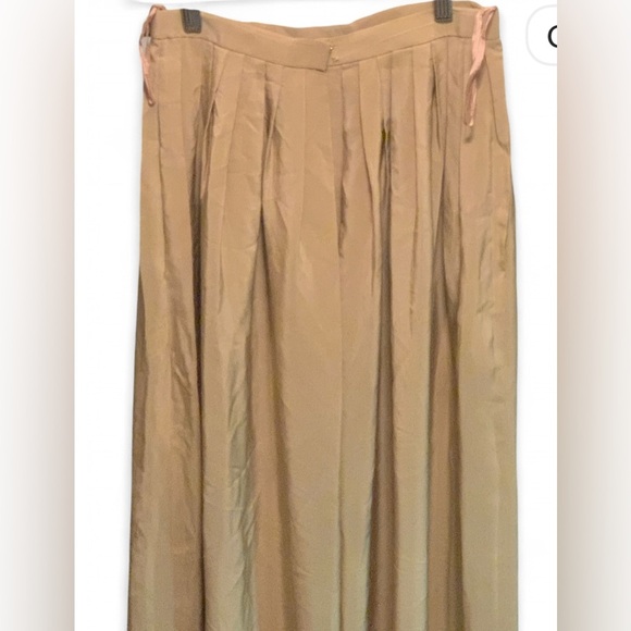 Vintage Oscar De la Renta Lillie Rubin size 6 Elegant Tan Women's pleated skirt - Picture 4 of 7